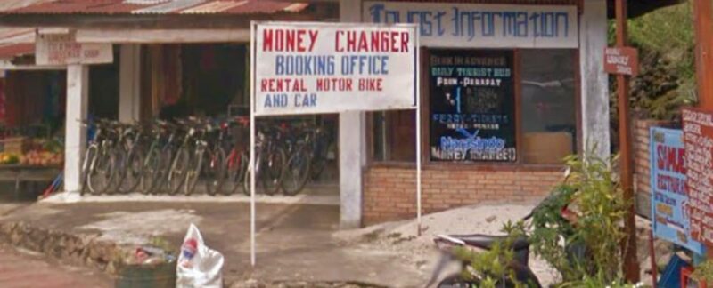 money changer in lake toba